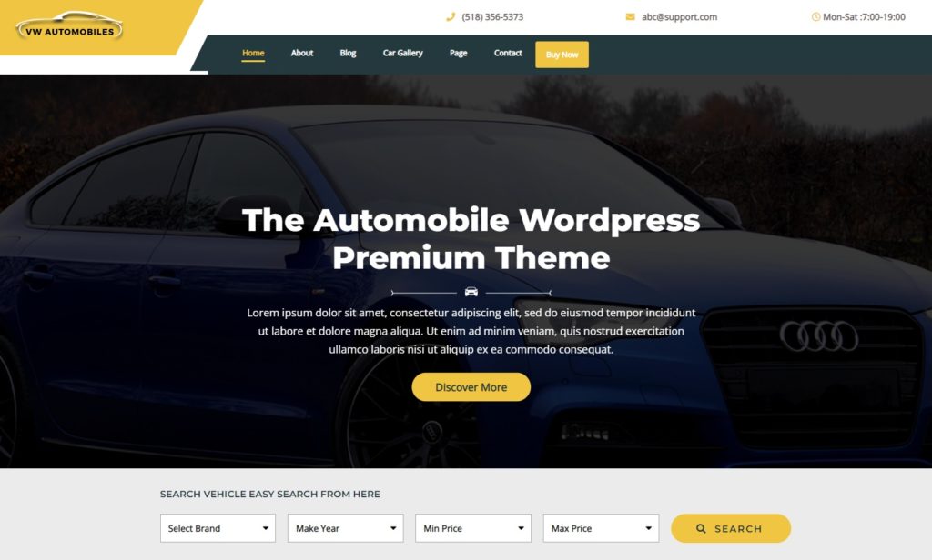 Auto Car Dealership theme.