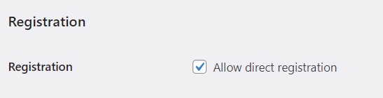 Setting up a direct vendor registration.