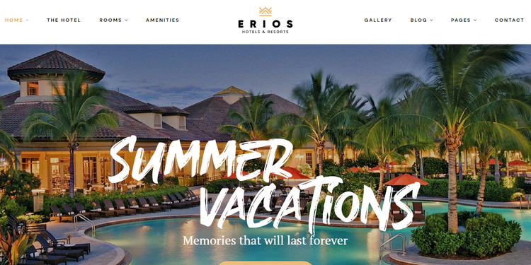 Erios rental WordPress theme.