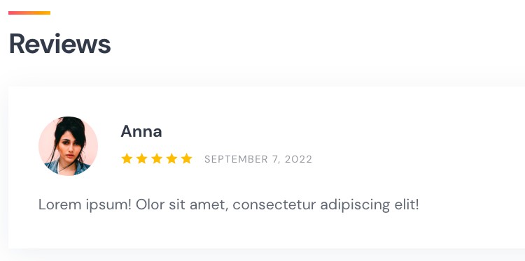 A sample review on a job board website.