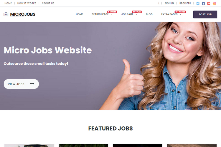 Micro Jobs Theme.
