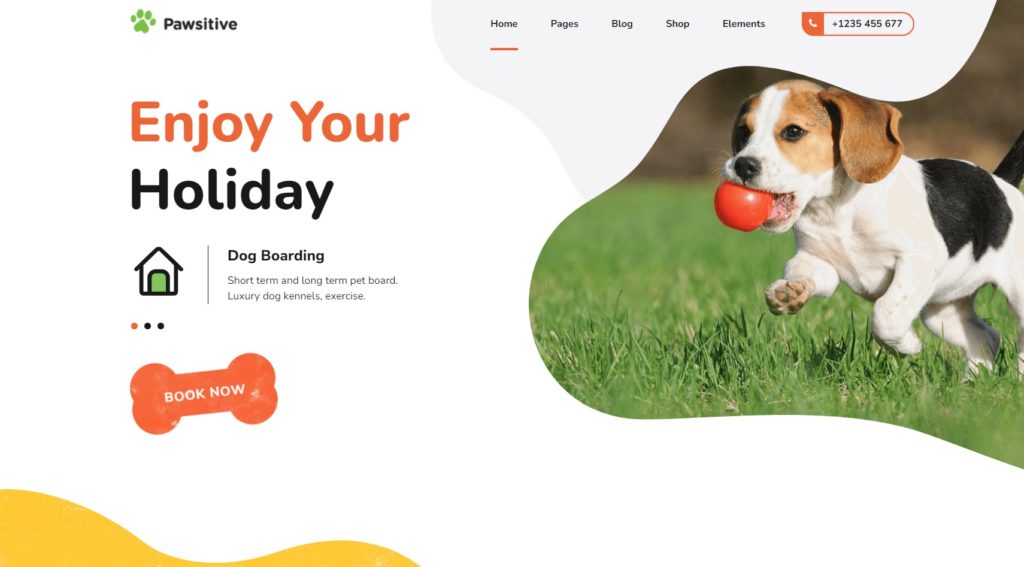 Pawsitive pet sitting WordPress theme.