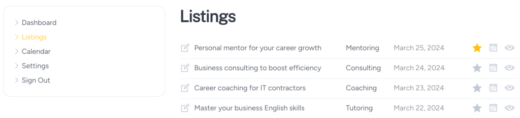 Making listings featured.