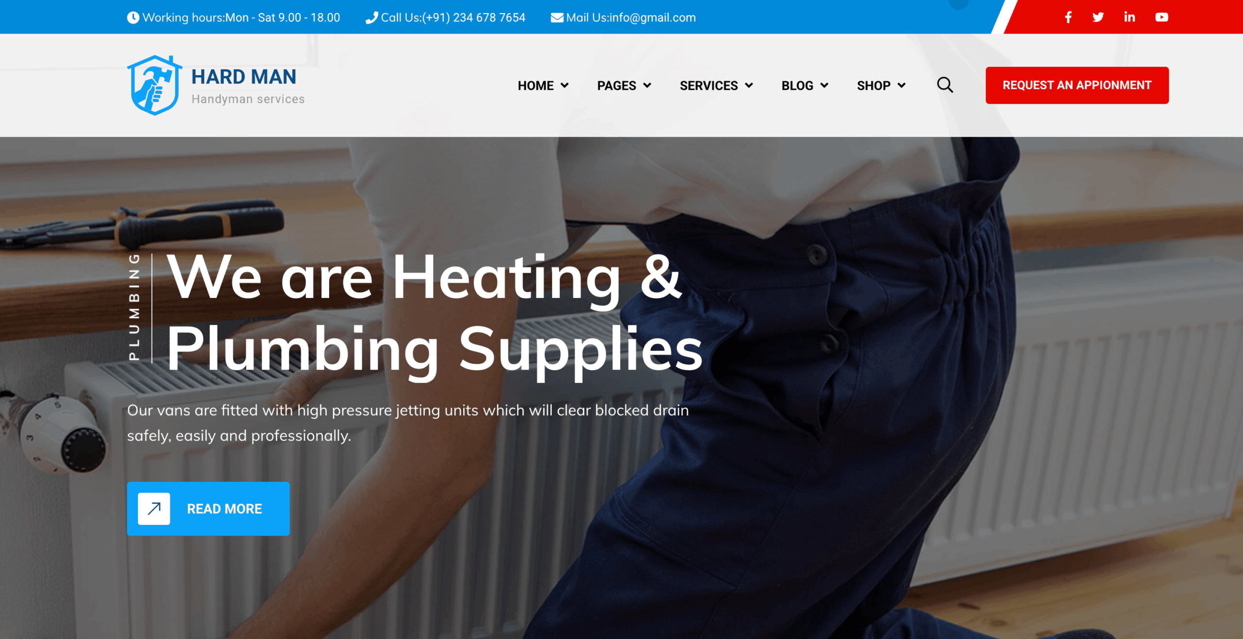 Hardman - Handyman & Plumber WordPress Theme
