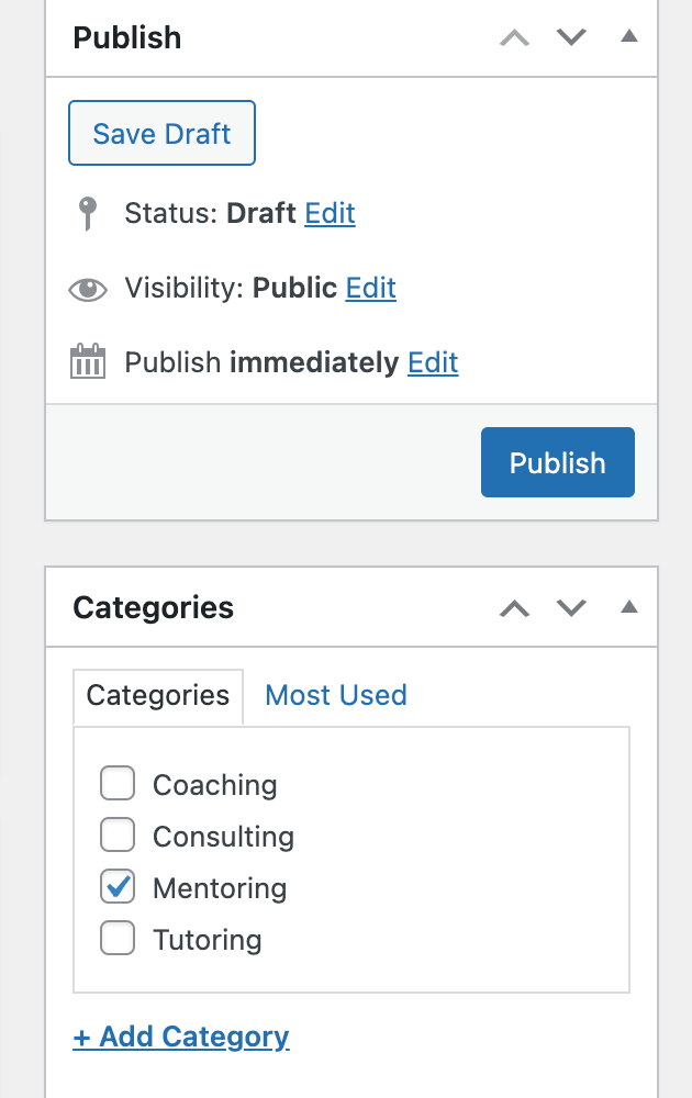 Publishing listing attributes.