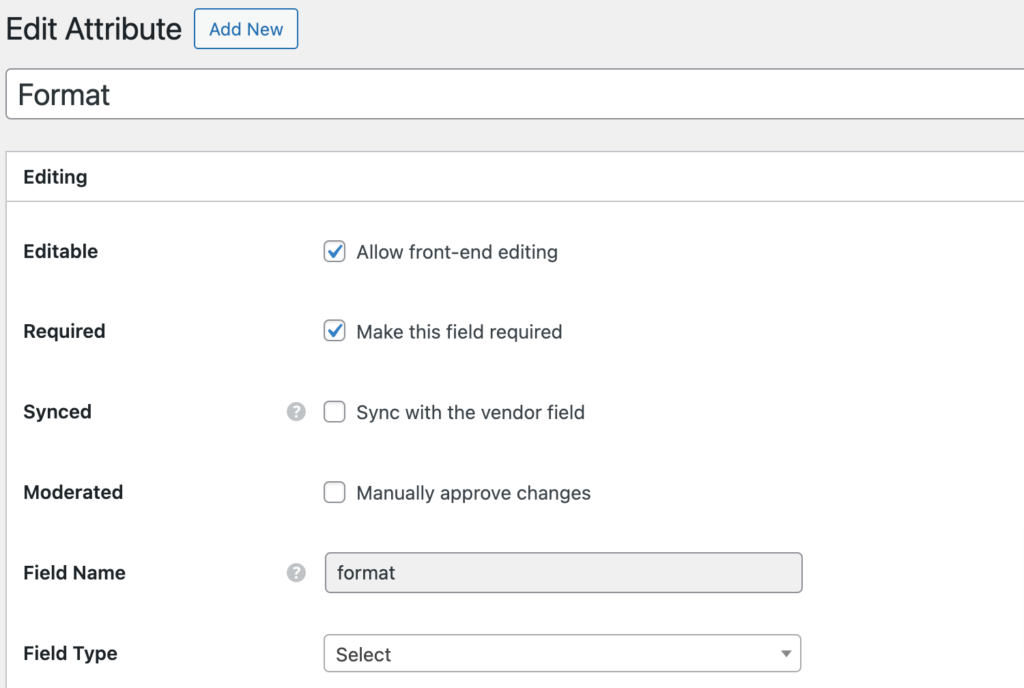 Adding listing attribute.
