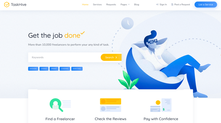 TaskHive - Digital Download WordPress theme.